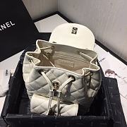 Chanel Grained Calfskin White Backpack | AS1371 - 5