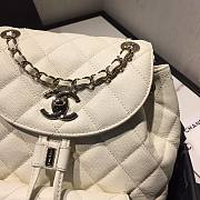 Chanel Grained Calfskin White Backpack | AS1371 - 6