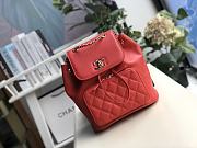 Chanel Grained Calfskin Red Backpack | A57571  - 1