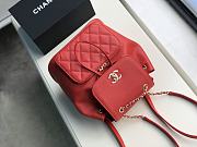 Chanel Grained Calfskin Red Backpack | A57571  - 3