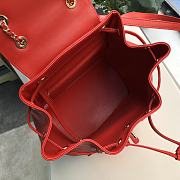 Chanel Grained Calfskin Red Backpack | A57571  - 2