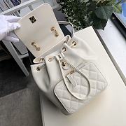 Chanel Grained Calfskin White Backpack | A57571 - 3