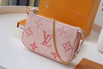 LV Mini Pochette Accessoires Monogram Pink Leather | M80501 