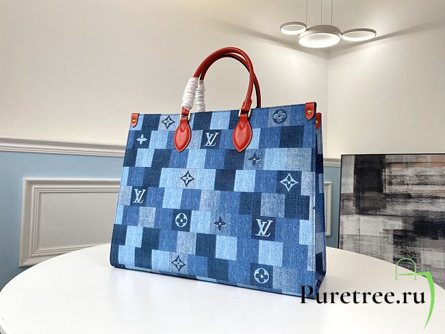 Louis Vuitton Onthego GM Monogram Denim Tote Bag | M44992 - 1