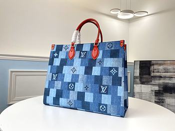 Louis Vuitton Onthego GM Monogram Denim Tote Bag | M44992
