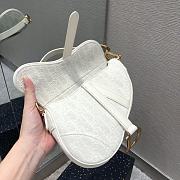 Dior Saddle Small Bag White Dior Oblique size 19.5cm - 2