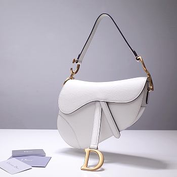 Dior Saddle White Bag 25cm | 6816