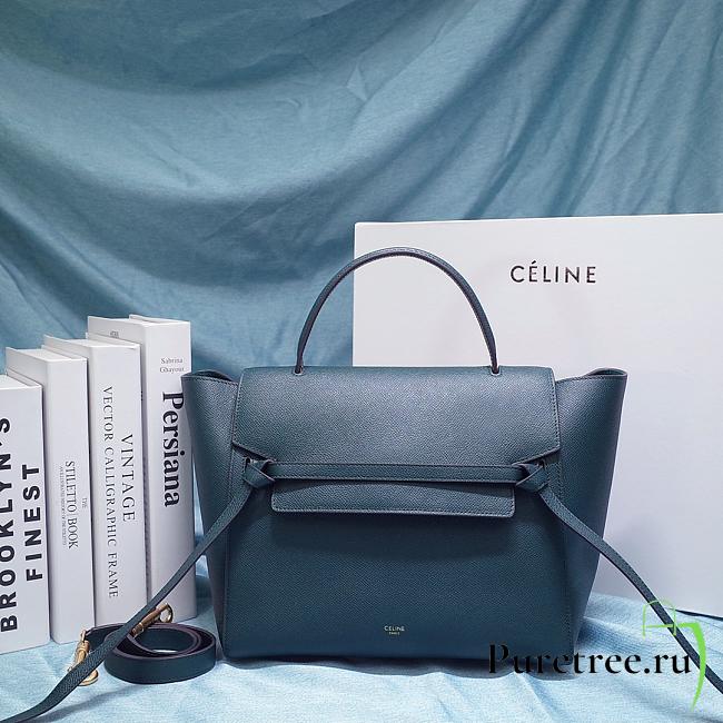 Celine Nano Belt Bag In Grained Calfskin Navy Blue size 27 cm - 1