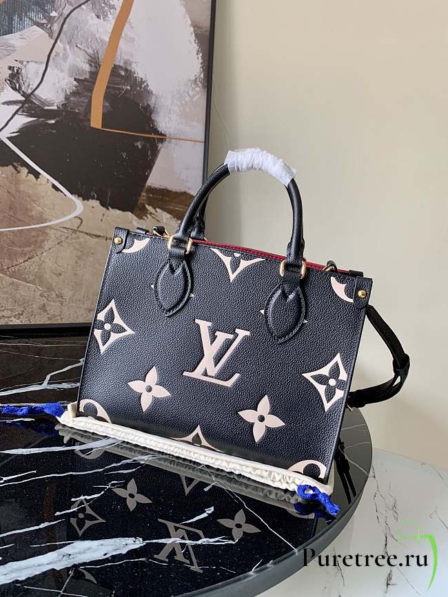 LV Onthego Monogram Beige Black PM | M45660 - 1