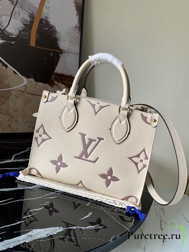 LV Onthego Monogram Beige Cream PM | M45660 - 1