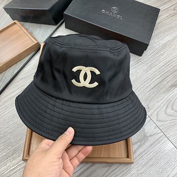 Chanel black round hat 