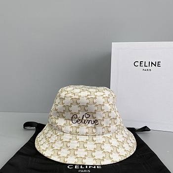 Celin white round hat 