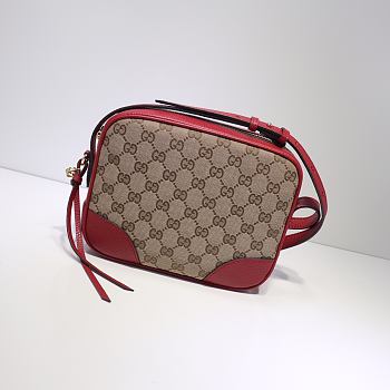 Gucci Bree Original GG canvas mini messenger red bag | 387360