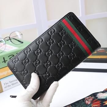Gg supreme zip around wallet black| 308009 