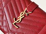 YSL Monogram small evelope wallet matelasse grain metal red | 651026 - 4