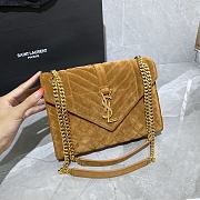 YSL envelop satchel brown velvet 24cm | 487206 - 1