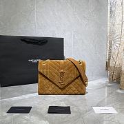 YSL envelop satchel brown velvet 24cm | 487206 - 4
