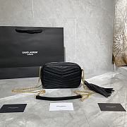 YSL LOU CAMERA BAG IN QUILTED LEATHER BLACK GOLD 18CM | 585040 - 5