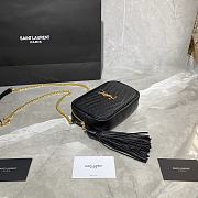 YSL LOU CAMERA BAG IN QUILTED LEATHER BLACK GOLD 18CM | 585040 - 6