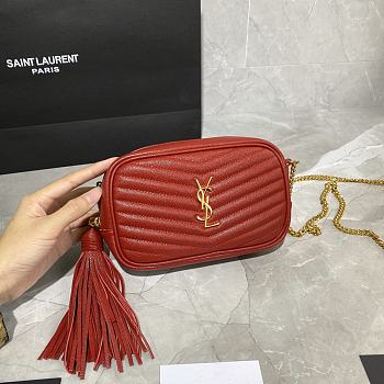 YSL LOU CAMERA BAG IN QUILTED LEATHER RED | 585040