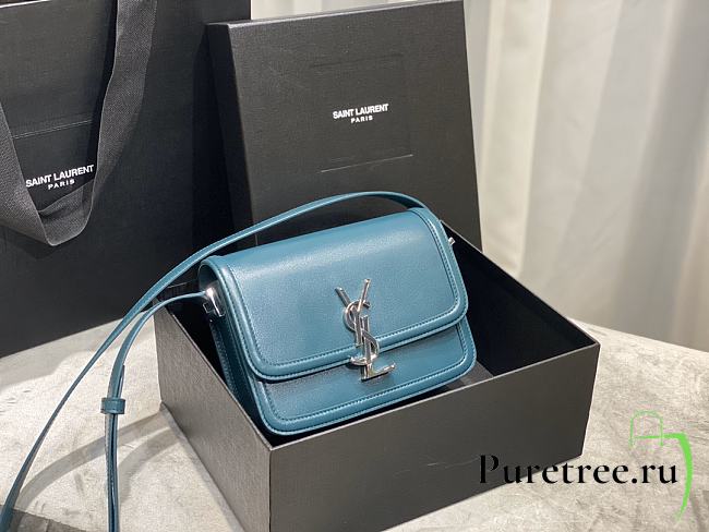 YSL Solferino satchel in box leather blue 2020 | 634306 - 1