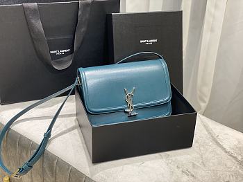 YSL Solferino satchel in box leather blue 23cm | 634306