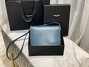YSL Solferino satchel in box leather blue 23cm | 634306 - 4