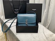 YSL Solferino satchel in box leather blue 23cm | 634306 - 2