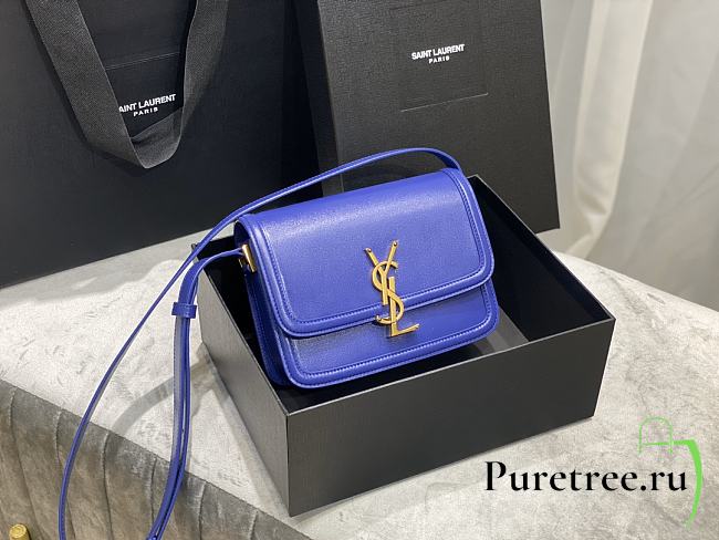 YSL Solferino satchel in box leather purple 19cm | 634306 - 1
