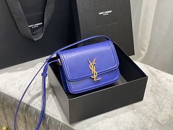 YSL Solferino satchel in box leather purple 19cm | 634306