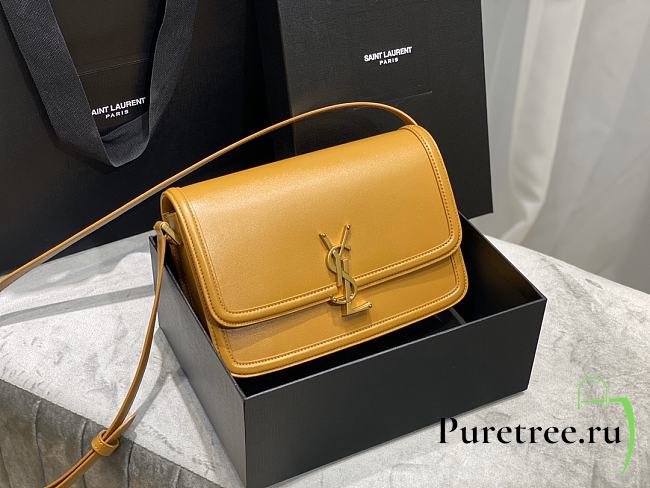 YSL Solferino satchel in box leather yellow 23cm | 634306 - 1