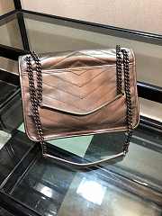 YSL NIKI MEDIUM IN CRINKLED VINTAGE LEATHER SILVER 28CM | 498894 - 2