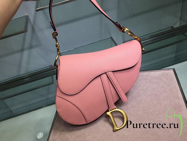 Dior Saddle Bag Pink Grain Leather size 25.5 x 20 x 6.5 cm - 1