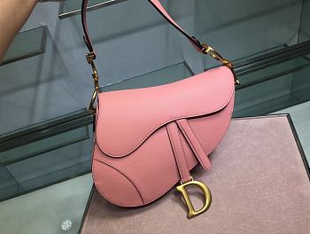Dior Saddle Bag Pink Grain Leather size 25.5 x 20 x 6.5 cm