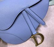 Dior Saddle Bag Blue Grain Leather size 25.5 x 20 x 6.5 cm - 6