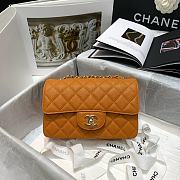 Chanel Classic Double Flap Bag Orange 20cm - 5