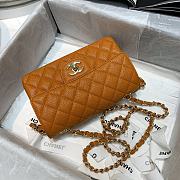 Chanel Classic Double Flap Bag Orange 20cm - 3