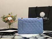 Chanel Classic Double Flap Bag Blue 25cm - 6