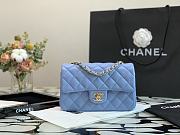 Chanel Classic Double Flap Bag Blue 20cm - 1