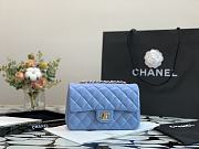 Chanel Classic Double Flap Bag Blue 20cm - 2