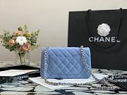 Chanel Classic Double Flap Bag Blue 20cm - 4