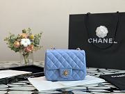 Chanel Classic Double Flap Bag Blue 16 cm - 3