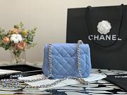 Chanel Classic Double Flap Bag Blue 16 cm - 4