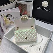 Chanel Classic Double Flap Bag Metalic White 20cm - 2