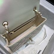 Chanel Classic Double Flap Bag Metalic White 20cm - 4