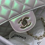 Chanel Classic Double Flap Bag Metalic White 20cm - 5