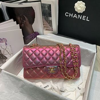 Chanel Classic Double Flap Bag Metalic Pink 25 cm