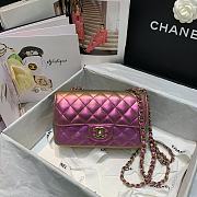 Chanel Classic Double Flap Bag Metalic Pink 20 cm - 4