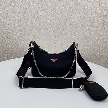 Prada Re-Edition 2005 Nylon Bag Black - Red | 1BH204 