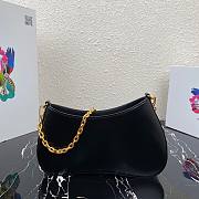 Prada Leather Chain Hobo Bag Black | 1BC148 - 4